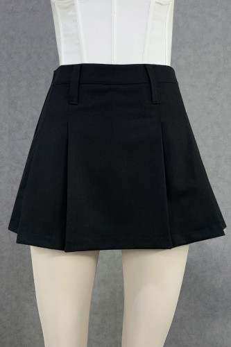 Falda Short Plisada Negro